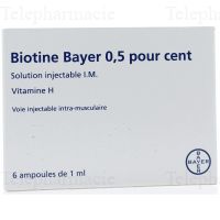 Biotine bayer 0,5 pour cent Boîte de 6 ampoules