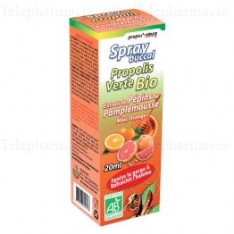 Spray buccal propolis verte pamplemousse miel et orange bio 20ml
