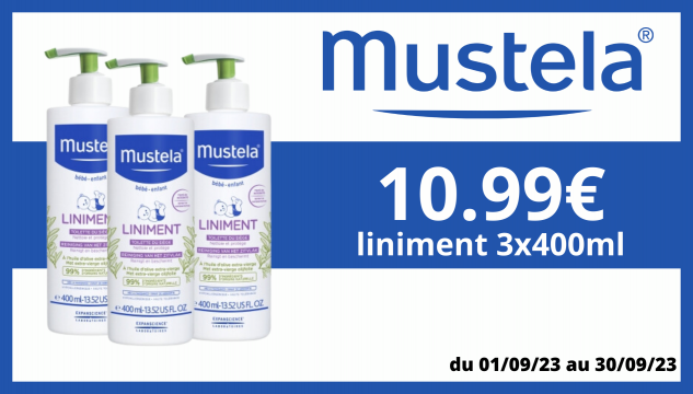 Promotion Mustela liniment x3 09/23