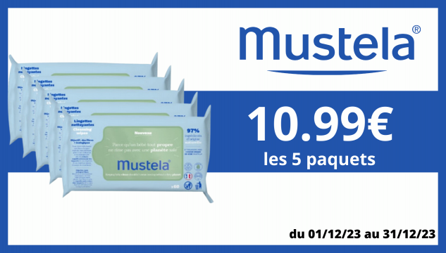 Promotion Mustela lingettes